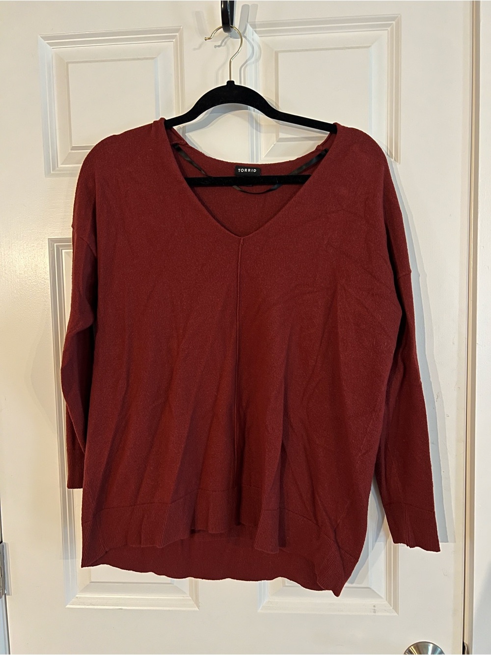 torrid Wine V-Neck Pullover Sweater